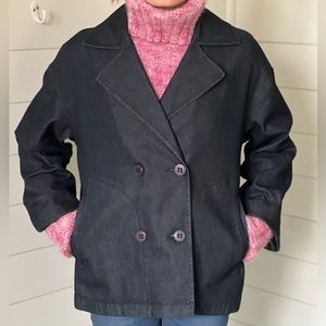 Linda Lundstrom 4 Pea Coat Double breasted Jacket/Blazer Denim Stretch